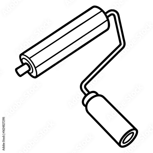 Minimal Paint Roller Outline Vector