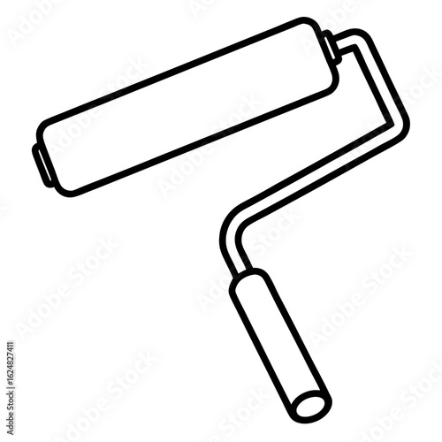 Minimal Paint Roller Outline Vector