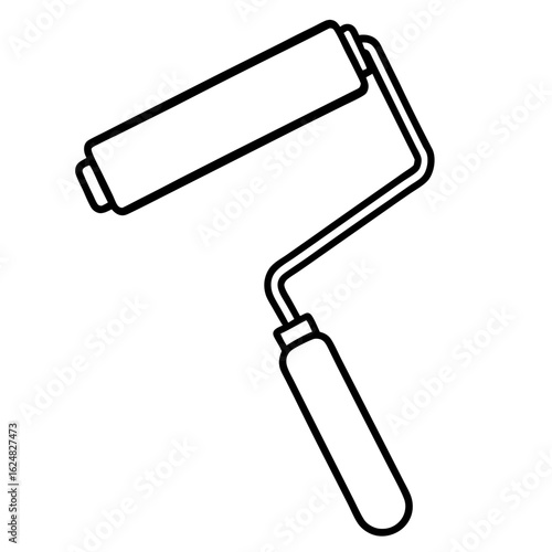 Minimal Paint Roller Outline Vector