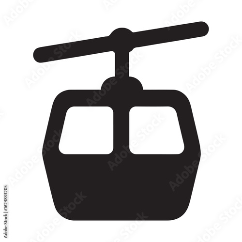 Minimal Aerial Tramway Icon – Cable Car Vector Art