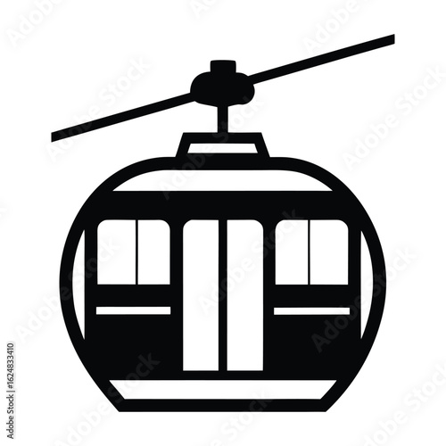 Vector Illustration of Aerial Tramway Gondola