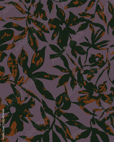 abstract, vector, monochrome, big flowers, all over textiles design, illustration digital image can be used for wrapping paper