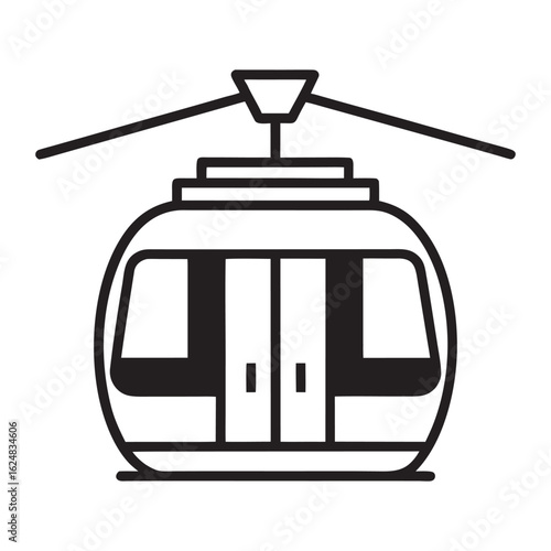 Aerial Tramway Vector – Cable Transport Illustration