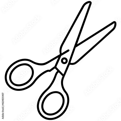 Minimal Scissors Line Art Design