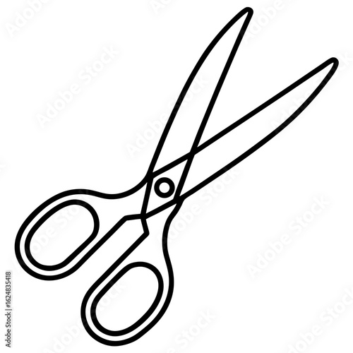 Minimal Scissors Line Art Design