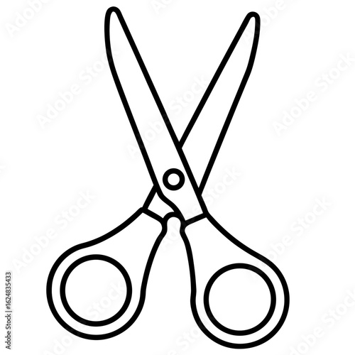 Minimal Scissors Line Art Design