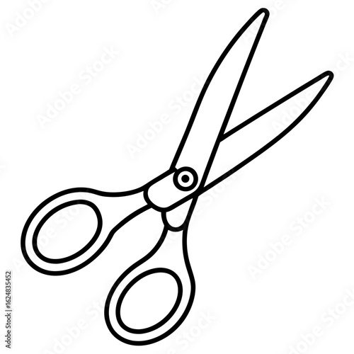 Minimal Scissors Line Art Design