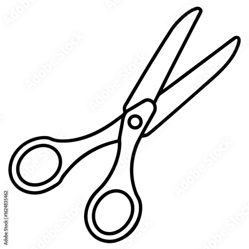 Minimal Scissors Line Art Design