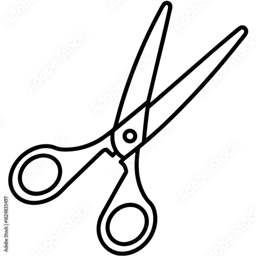 Minimal Scissors Line Art Design