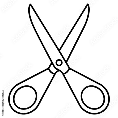 Minimal Scissors Line Art Design