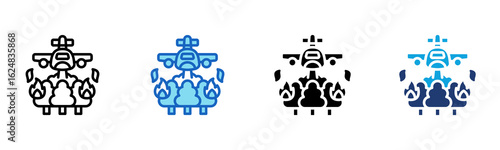 Plane icon Multi Style Vector Illustration