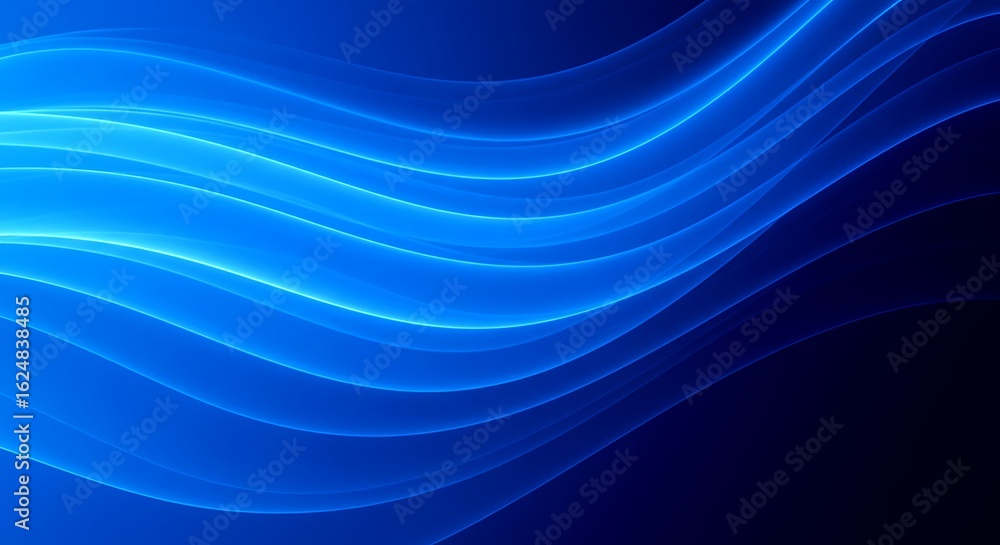 Fototapeta premium Abstract Blue Waves Flowing Light Energy Background image