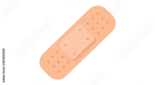 Bandage, plaster application for first aid. Isolated white background
