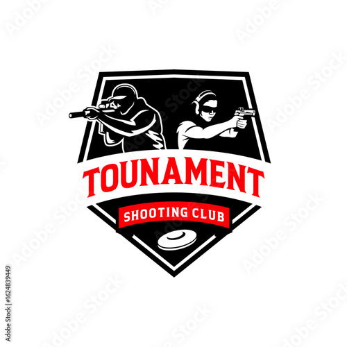 Sporting Clays Target and Shotgun Gun Club Logo Template
