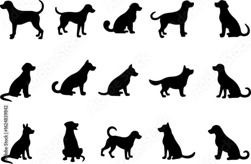 Dog Silhouettes Collection vector bundle
