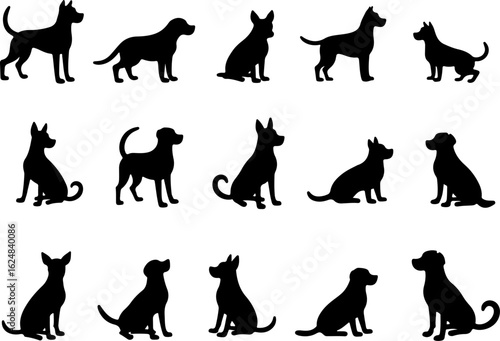 Dog Silhouettes Collection vector bundle