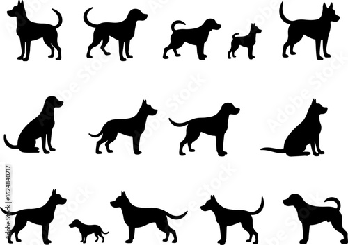 Dog Silhouettes Collection vector bundle