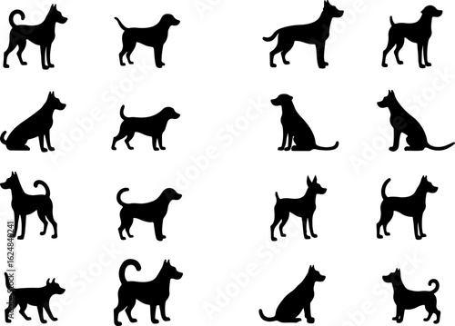 Dog Silhouettes Collection vector bundle