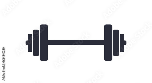 Black dumbbell exercise equipment over a white background for sport, fitness, or gym