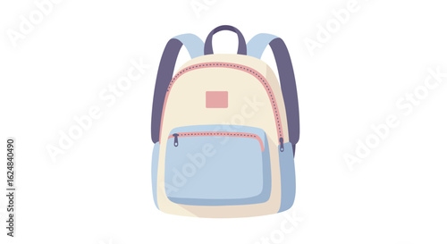 Isolated rucksack on plain background. Useful for school, travel and many uses