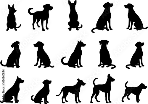 Dog Vector Silhouettes Collection bundle