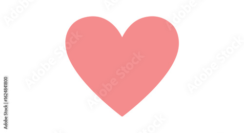 Pink heart shape isolated on white, no background, use for cards or graphic element