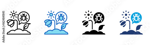 Bug icon Multi Style Vector Illustration