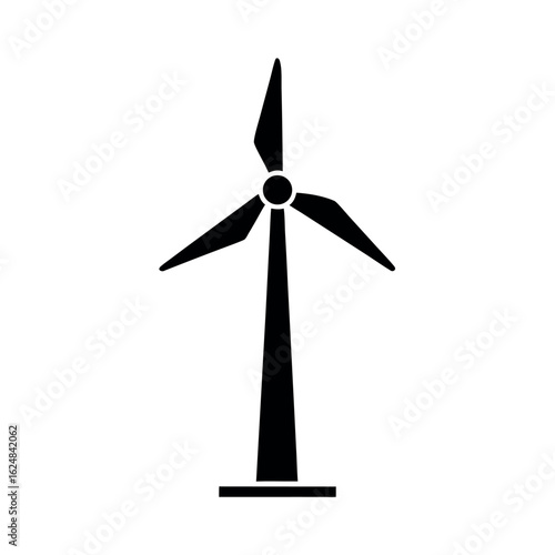 Wind Turbine Minimalist Icon Vector Illustration