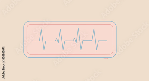 Pulse trace on pale background, medical monitoring, flat style design, for health news