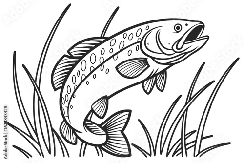 coloring page line art the bow fin black vector