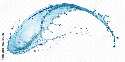 realistic 3d smooth liquid clean water splash in different color and curve  style isolated on transparent  background
