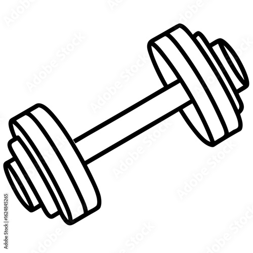 Dumbbell Outline Vector