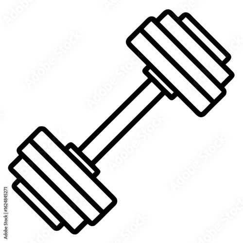 Dumbbell Outline Vector