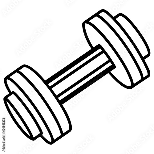 Dumbbell Outline Vector
