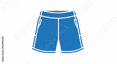 swim shorts stencil icon vector illustration.short, wear, blue, clothes, clothing, fashion, style, casual attire, children, clip art, graphic, relax, silhouette, boy, fit, pant, sport, surf, .