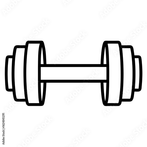 Dumbbell Outline Vector