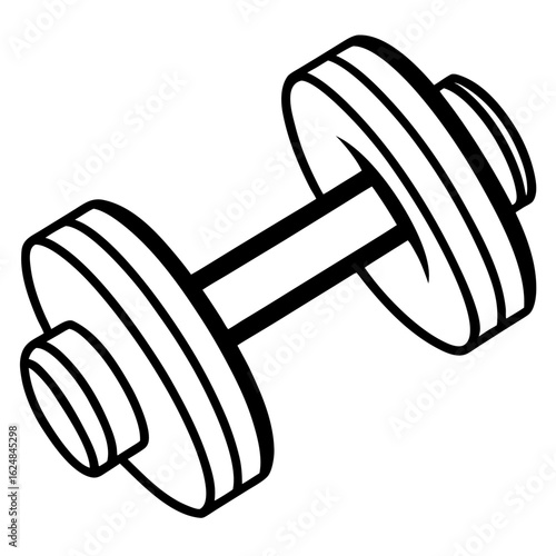 Dumbbell Outline Vector