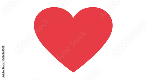 Red heart on white background. Usable to depict love and Valentine's Day
