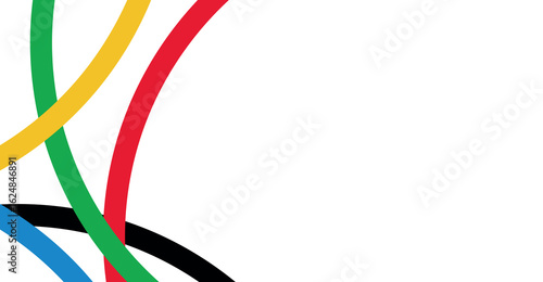 Abstract Multicolored lines on white background. Olympic colors design