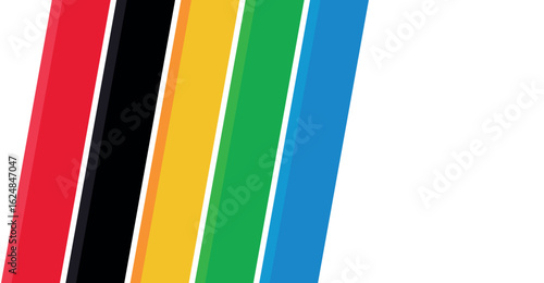 Multicolored diagonal lines on a white background. For banner design.