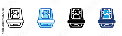 Cat Box icon Multi Style Vector Illustration