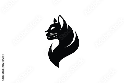Wallpaper Mural cat head logo design. logo icon vector silhouette illustration Torontodigital.ca