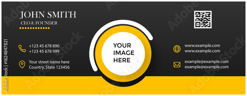 Wallpaper Mural Professional email signature template with contact details, qr code, and image placeholder Torontodigital.ca