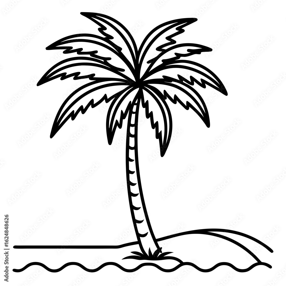 Obraz premium Tropical Beach Flat Vector Scene