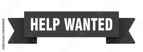help wanted ribbon isolated on transparent background. help wanted ribbon