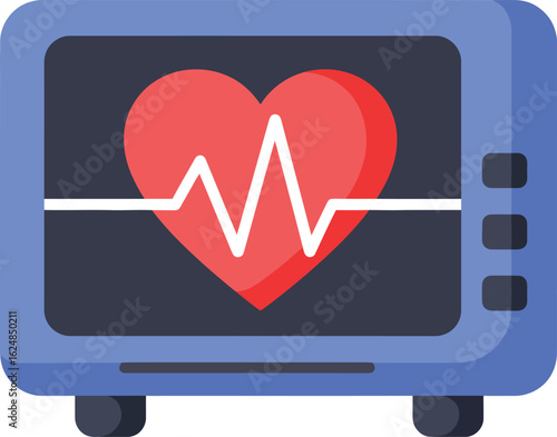 Heart Rate Monitor: Digital Healthcare Icon