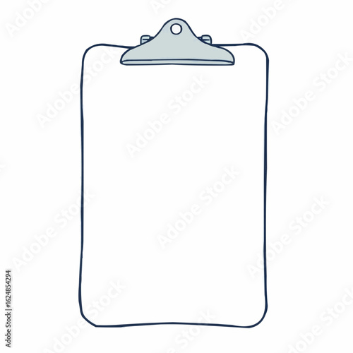 Blank clipboard with clip for notes or document organization  