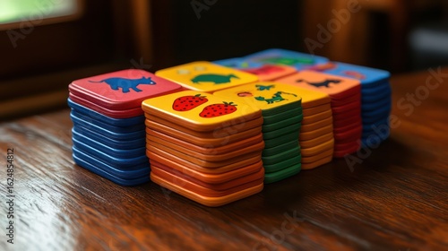 Matching card game for kids 3–7 with animals, fruits, and objects to boost memory.

