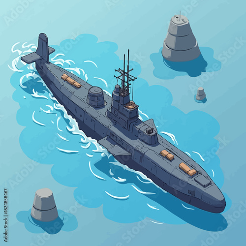 super cool war submarine design