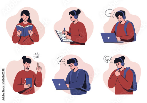 Diverse Students: Reading, Writing, Problem-Solving, and Idea Generation Illustrations